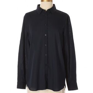 Uniqlo dark blue button up shirt